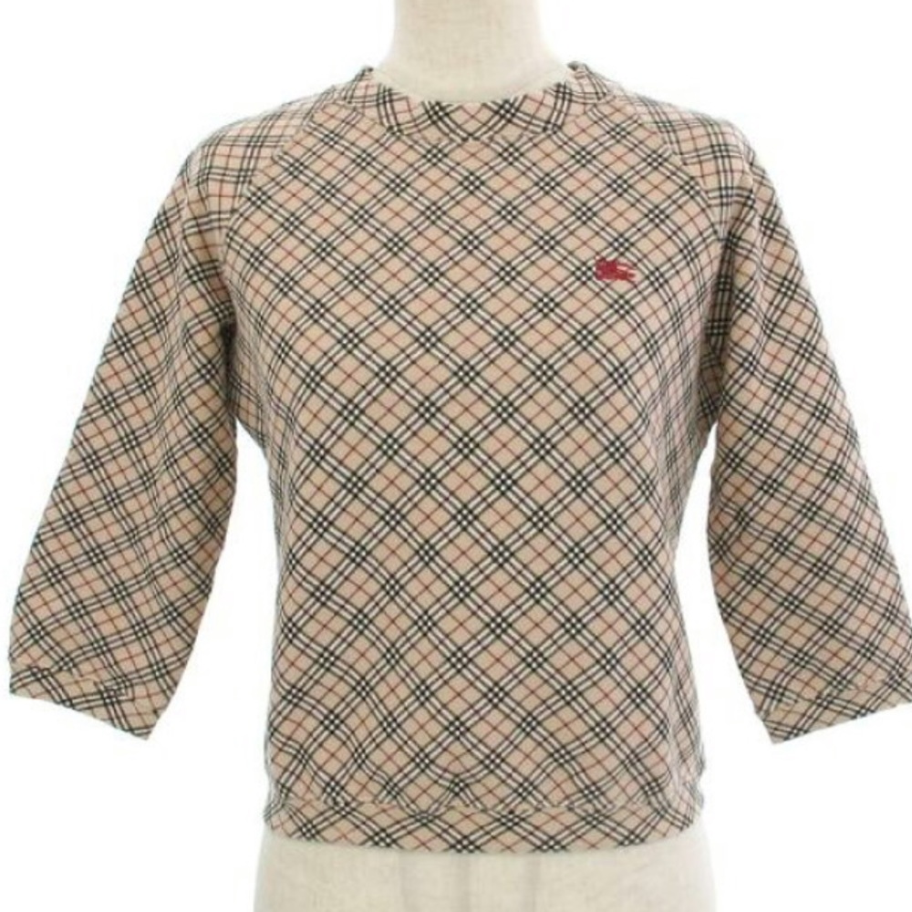 Auth Burberry Brit Checkers Plaid Vintage Top